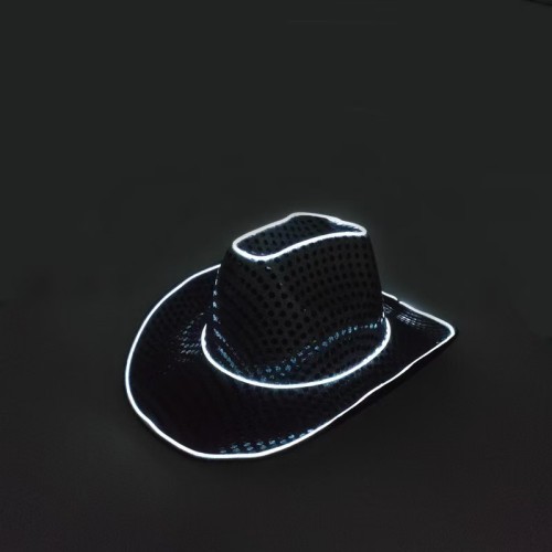  LED Flashing Light Up Cowboy Cowgirl Hat