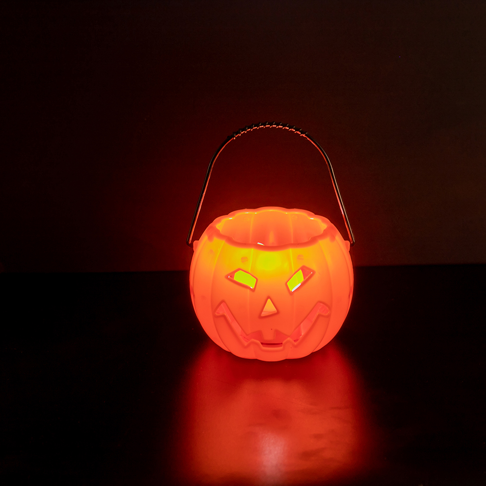 Pumpkin Plastic Candy Bucket for Trick or Treating