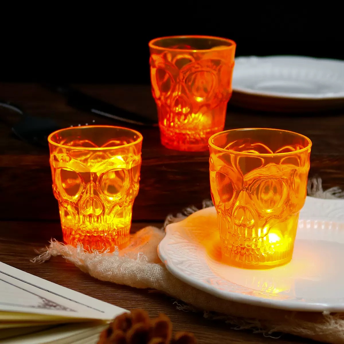 New Halloween wine glass LED illuminated skull water cup