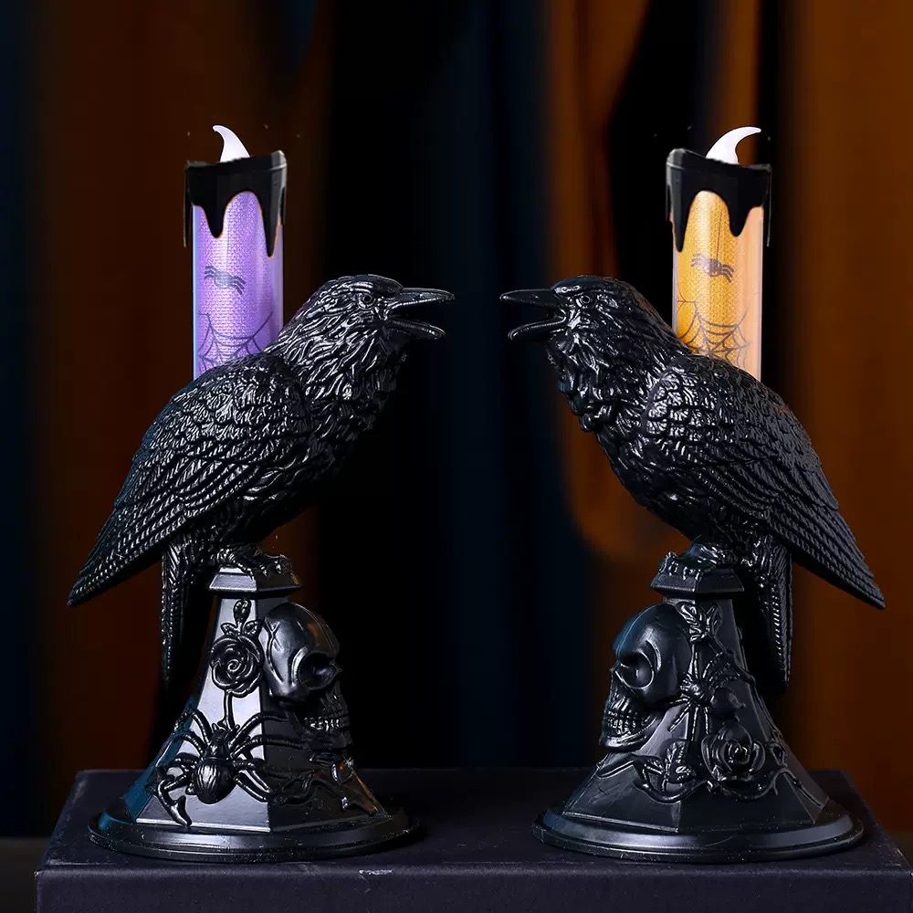 New Halloween crow lantern electronic candlestick