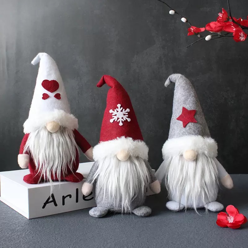 New Christmas creative hat and faceless doll decorative display