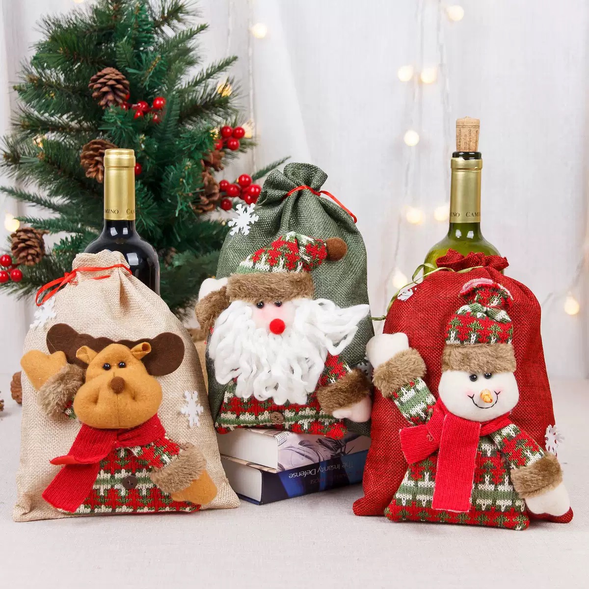 New Christmas decorative gift candy bags and drawstring gift bags