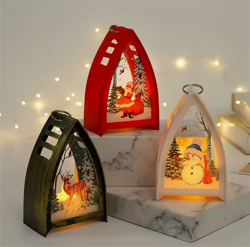 New Christmas style wind lanterns, candles, table lamps and decorative ornaments